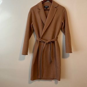 Express size XS woman camel wrap coat